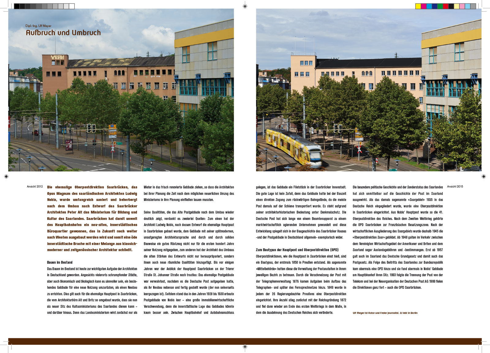 Konzeption, Entwurf und Bebilderung der Präsentationsbroschüre »Alte Post Saarbrücken 1930 – 2015«, Saarbrücken, Saarland — Ansicht 2